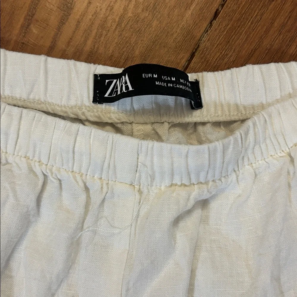Zara women’s white linen pants
